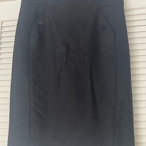 bebe Black Rayon/Spandex Textured Pencil Skirt